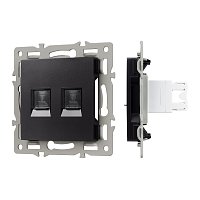 Механизм компьютерной розетки двойной SCT-MPC2-PL-BK (RJ-45, CAT6) (Arlight, -)