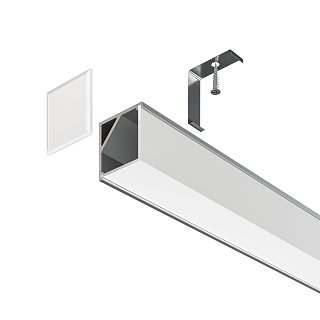 Алюминиевый профиль  накладной угловой  16×16 (Серебро, 2 м), ALM009S-2M