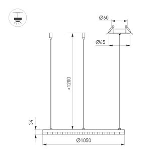 Светильник SP-DIAMOND-R1050-60W Day4000 (WH, 45 deg, 230V, TRIAC) (Arlight, IP20 Металл, 5 лет)