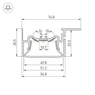 Профиль FOLED-50-CEIL-SIDE-2000 (Arlight, Алюминий)