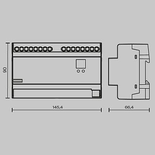 Диммер DALI DT6 четырёхканальный TRIAC 230VAC DIN