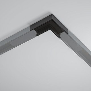 Коннектор угловой, накладной Basity, черный