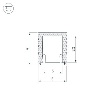 Профиль SL-MINI-8-2000 ANOD BLACK (Arlight, Алюминий)