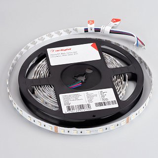 Светодиодная лента RT-B60-12mm 24V RGBW-White-4-in-1 (19.2 W/m, IP20, 5060, 5m) (Arlight, Открытый)