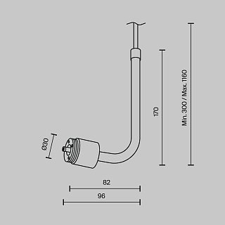 Заглушка для подвесного монтажа системы Shelf с вводом питания