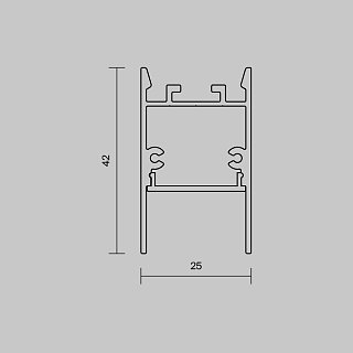 Алюминиевый профиль накладной-подвесной 25x42 (Черный, 2 м), ALM-2542-B-2M 633010