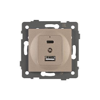 Механизм USB розетки SCT-MUAC-PL-GD-V (5V, 3A, QC4) (Arlight, -)