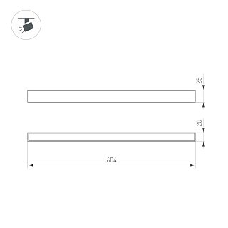 Светильник MAG-FLAT-25-L600-18W Warm3000 (BK, 100 deg, 24V) (Arlight, IP20 Металл, 5 лет)