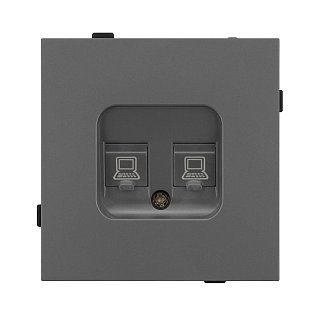 Механизм компьютерной розетки двойной SCT-TENDO-MPC2-SFPL-GR (RJ-45, CAT6) (Arlight, -)