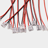 Пластиковый коннектор двусторонний для светодиодной ленты 10 мм, с проводом, CN-10MM-2P-BWB-SC