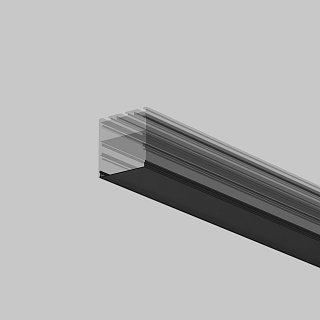 Рассеиватель для профиля 50×50 (Чёрный, 2 м), ALM-5050T-B-DF-2M 642048