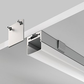 Алюминиевый профиль накладной-подвесной 20×20 (Серебро, 2 м), ALM-2020B-S-2M