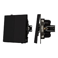 Механизм выключателя двухклавишный проходной SWT-TENDO-MKP2-SFPL-BK (230V, 10A) (Arlight, -)