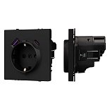 Механизм розетки с USB зарядкой SCT-NOBE-MUAC-SFPL-BK (230V, 16A) (Arlight, -)