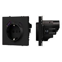 Механизм розетки с USB зарядкой SCT-NOBE-MUAC-SFPL-BK (230V, 16A) (Arlight, -)