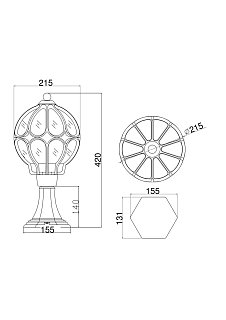 Ландшафтный светильник Via E27х1 60Вт IP 44