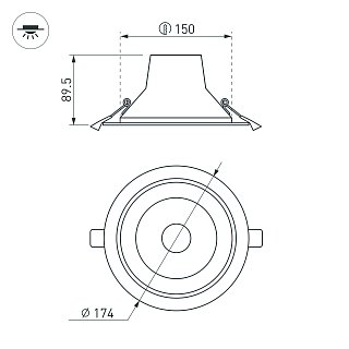 Светильник LTD-LEGEND-R175-20W Day4000 (WH, 50 deg) (Arlight, IP20 Металл, 3 года)