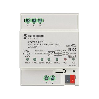 INTELLIGENT ARLIGHT Блок питания шины KNX-301-72-AUX-DIN (230V, 960mA) (IARL, IP20 Пластик, 2 года)