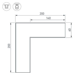 Угол SL-LINE-6070 (Arlight, Металл)