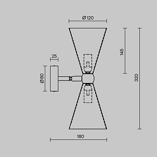 Настенный светильник (бра) Vesper E14х2 40Вт