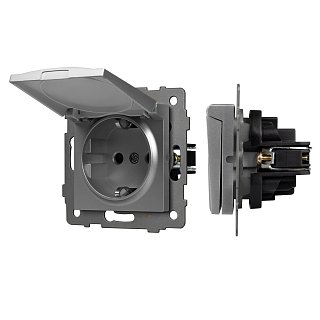 Механизм розетки влагозащищённый SCT-MCP-PL-GR-V (250V, 16A) (Arlight, -)