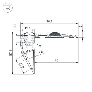 Профиль STEP-FRONT-2000 ANOD (Arlight, Алюминий)
