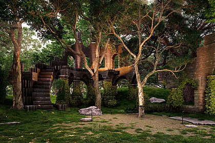 Подсветка зеленых насаждений в экопарке