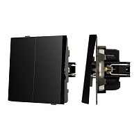 Механизм выключателя двухклавишный непроходной SWT-TENDO-MK02-PL-BK (230V, 10A) (Arlight, -)