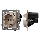 Механизм розетки с USB зарядкой SCT-MUAA-PL-GD-V (250V, 16A) (Arlight, -)