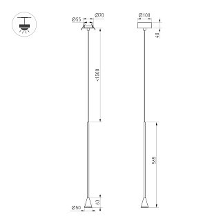Светильник SP-RINAR-HANG-L565-5W Warm3000 (BK, 36 deg, 230V)  (Arlight, IP20 Металл, 5 лет)