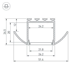 Профиль PLS-LOCK-H25-FA-2000 ANOD (Arlight, Алюминий)