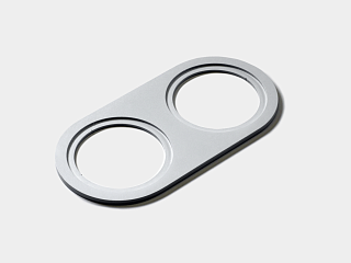 Рамка двойная для MINI COMBO, круглая, белая алюминиевая, MINI-COMBO-R2-WH