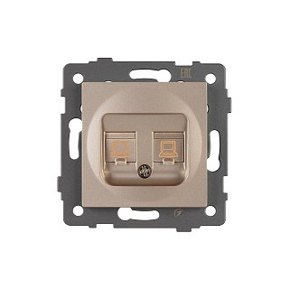 Механизм компьютерной розетки двойной SCT-MPC2-PL-GD-V (RJ-45, CAT6) (Arlight, -)