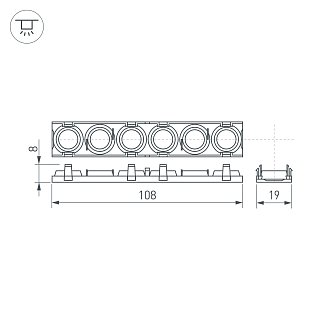 Экран линзованный SL-LINE-W20-30deg-540 (Arlight, Пластик)