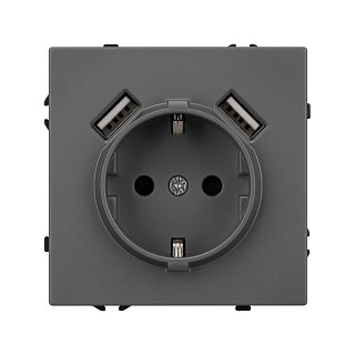 Механизм розетки с USB зарядкой SCT-NOBE-MUAA-SFPL-GR (230V, 16A) (Arlight, -)