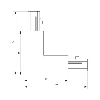 Коннектор угловой LGD-4TR-CON-L-INT-BK (C) (Arlight, IP20 Пластик, 3 года)