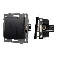 Механизм выключателя трехклавишный непроходной SWT-MK03-PL-BK-V (250V, 10A) (Arlight, -)