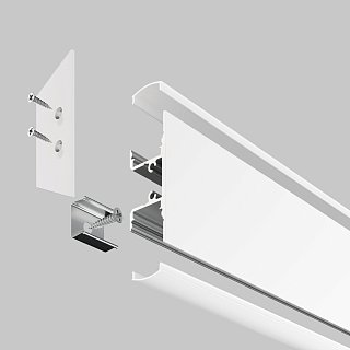 Алюминиевый профиль накладной 18×48 (Белый, 2 м), ALM-1848-W-2M