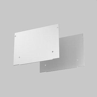 Заглушка декоративная белая - 2шт.+ 8 саморезов для профиля ALM-11681-PL-W-2M