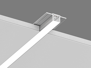 Встраиваемый в гипсокартон алюминиевый профиль Design LED без видимой рамки LG16, 2500 мм, анодированный, LG16-R