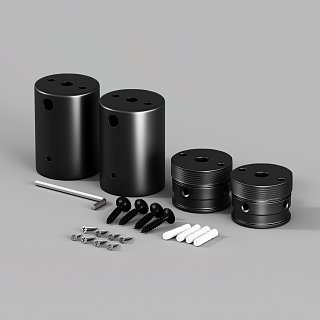 Набор для двухстороннего накладного монтажа Nemo D25 черный