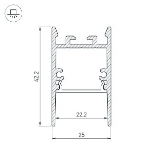 Профиль SL-COMFORT-2542-2000 ANOD (Arlight, Алюминий)