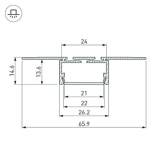 Профиль PLS-LOCK-H15-T-HIDE-2000 (Arlight, Алюминий)