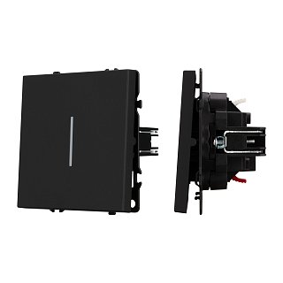 Механизм выключателя одноклавишный проходной LED SWT-NOBE-MKP1-SFPL-L-BK (230V, 10A) (Arlight, -)