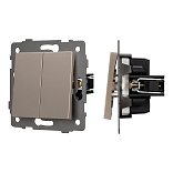 Механизм выключателя двухклавишный непроходной SWT-MK02-PL-GD-V (250V, 10A) (Arlight, -)