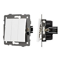 Механизм выключателя трехклавишный непроходной SWT-MK03-PL-WH-V (250V, 10A) (Arlight, -)