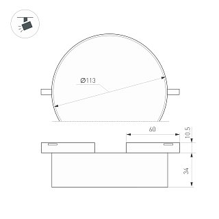 Светильник MAG-MICROCOSM-RONDO-R113-12W Warm3000 (BK, 100 deg, 24V) (Arlight, IP20 Металл, 3 года)