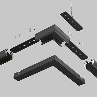 Коннектор угловой круглый Basity, черный