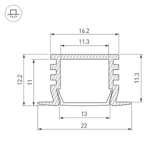 Профиль PDS-F-2000 ANOD Brown Deep (Arlight, Алюминий)