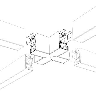 Угол S2-LINE-4067-X90 крестовой (Arlight, Металл)